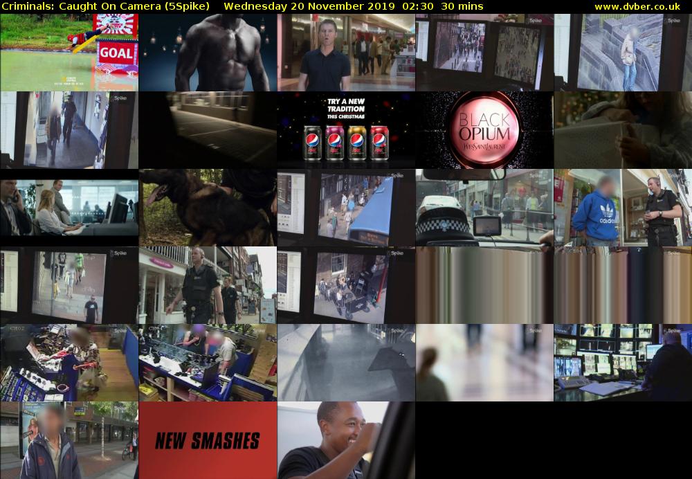 Criminals: Caught On Camera (5Spike) Wednesday 20 November 2019 02:30 - 03:00