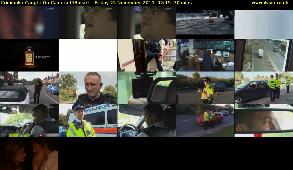 Criminals: Caught On Camera (5Spike) Friday 22 November 2019 02:15 - 02:45