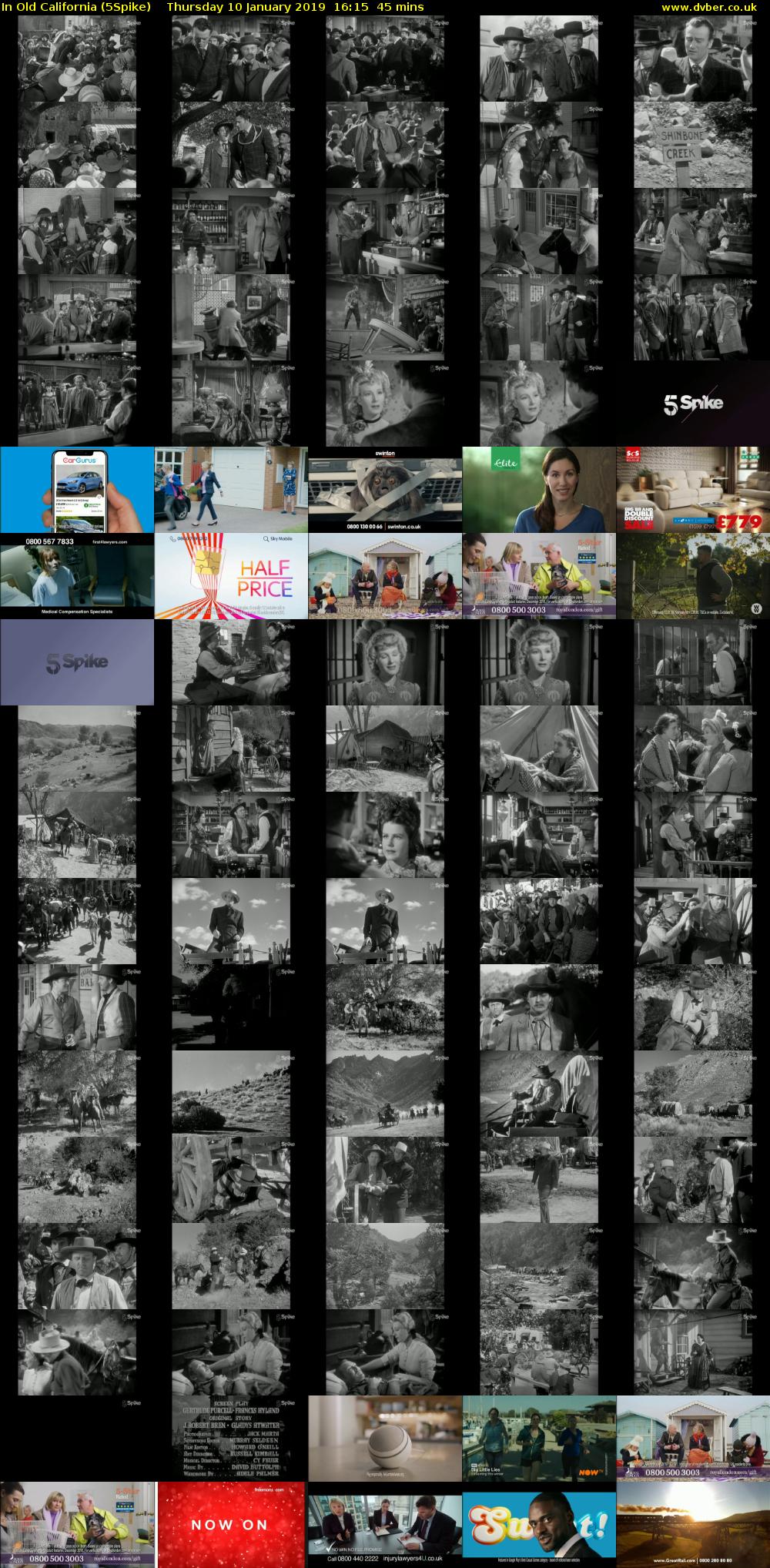 In Old California (5Spike) Thursday 10 January 2019 16:15 - 17:00