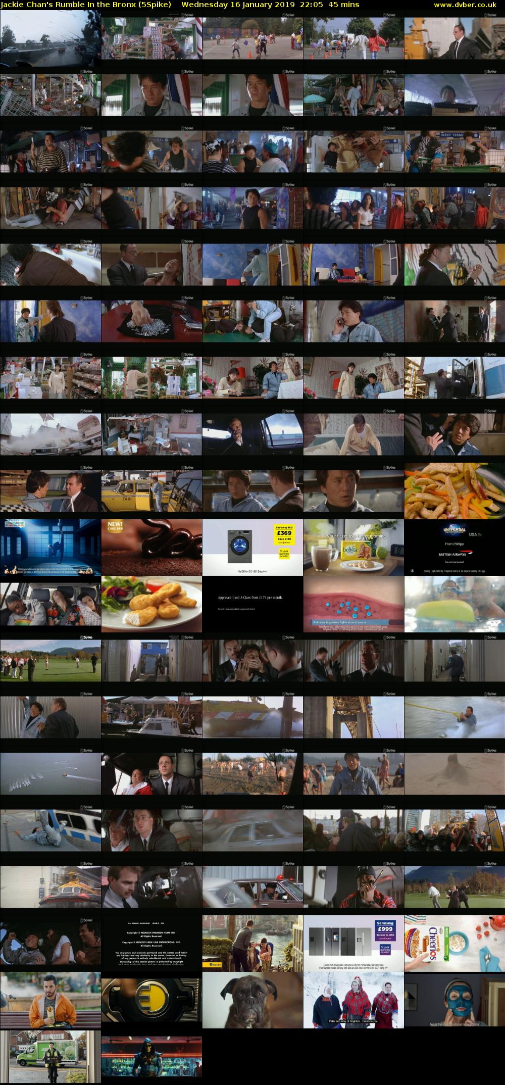 Jackie Chan's Rumble In the Bronx (5Spike) Wednesday 16 January 2019 22:05 - 22:50