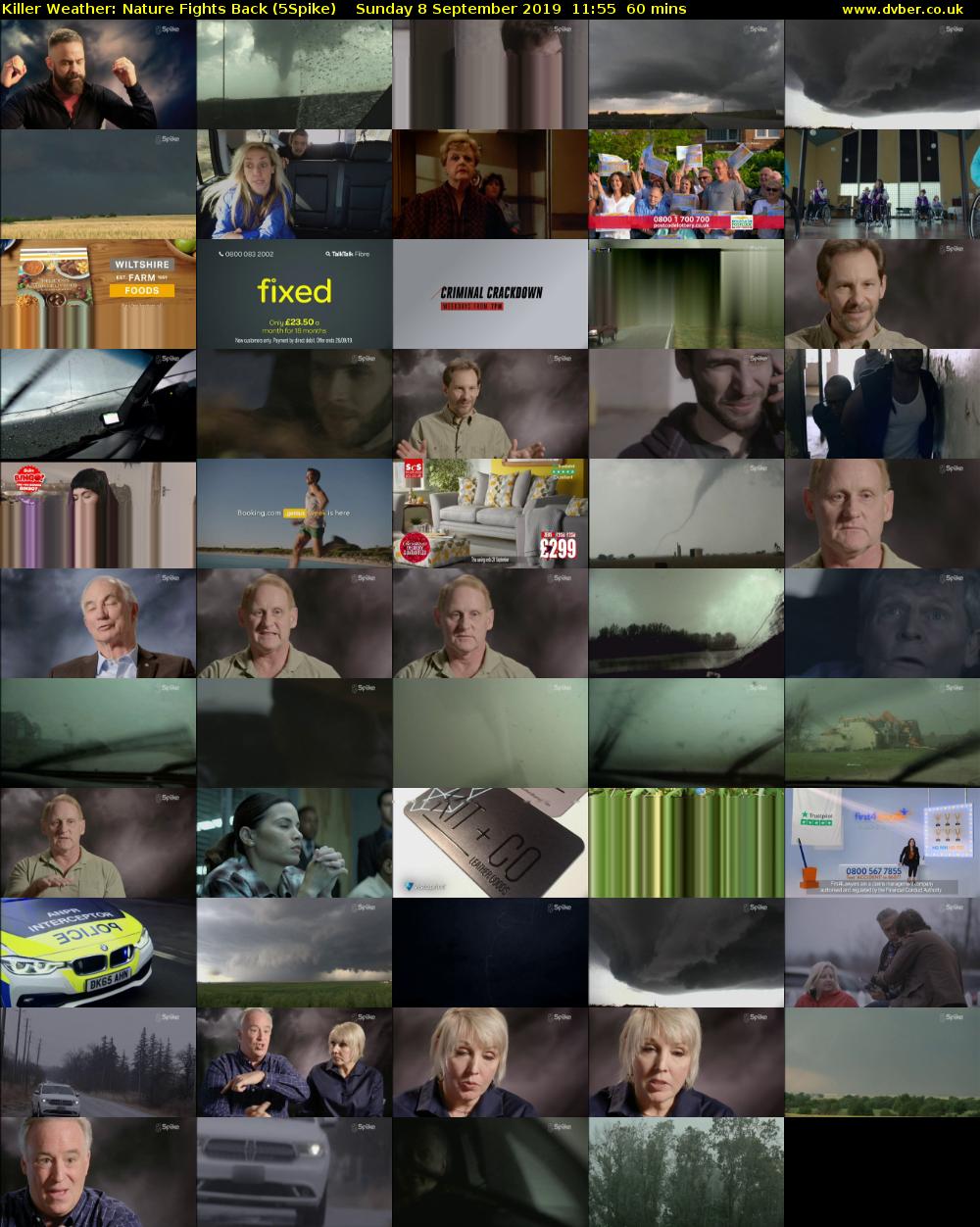 Killer Weather: Nature Fights Back (5Spike) Sunday 8 September 2019 11:55 - 12:55