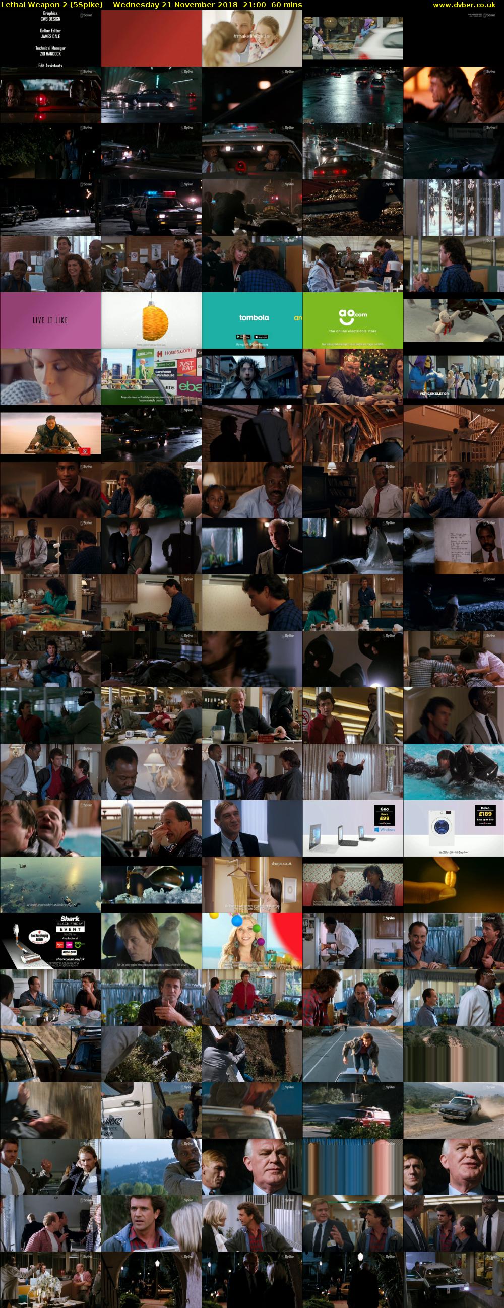 Lethal Weapon 2 (5Spike) Wednesday 21 November 2018 21:00 - 22:00