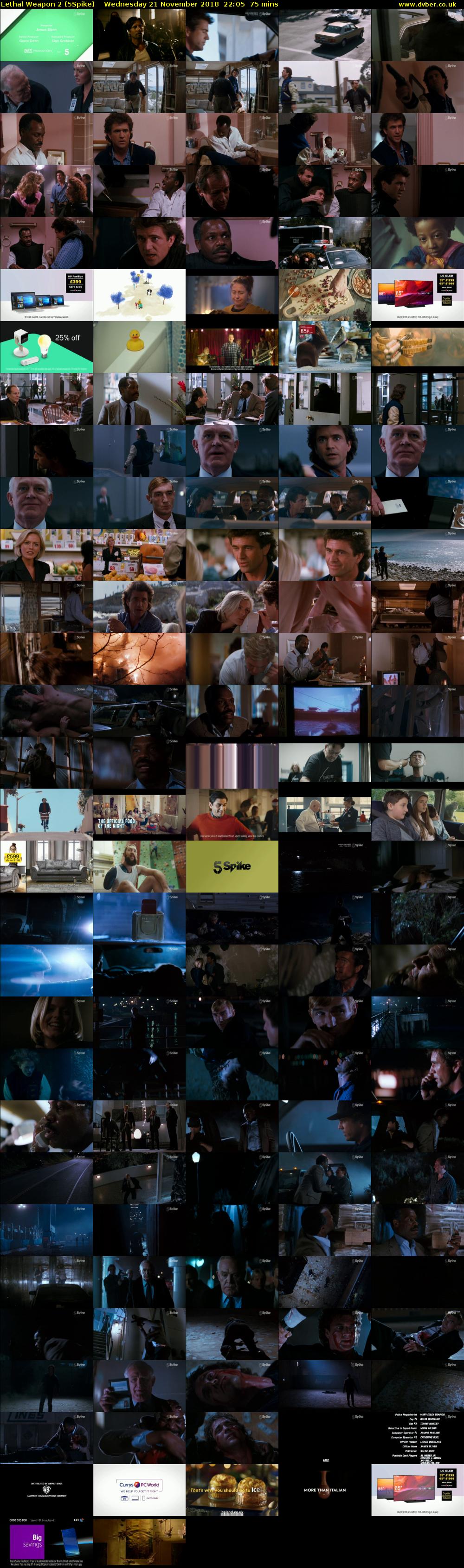 Lethal Weapon 2 (5Spike) Wednesday 21 November 2018 22:05 - 23:20