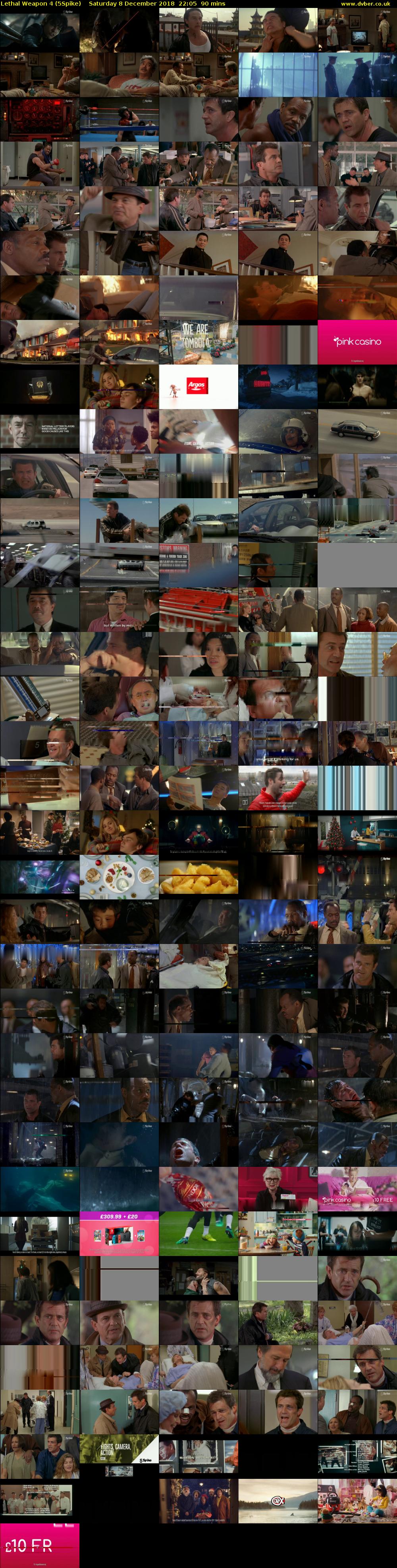 Lethal Weapon 4 (5Spike) Saturday 8 December 2018 22:05 - 23:35