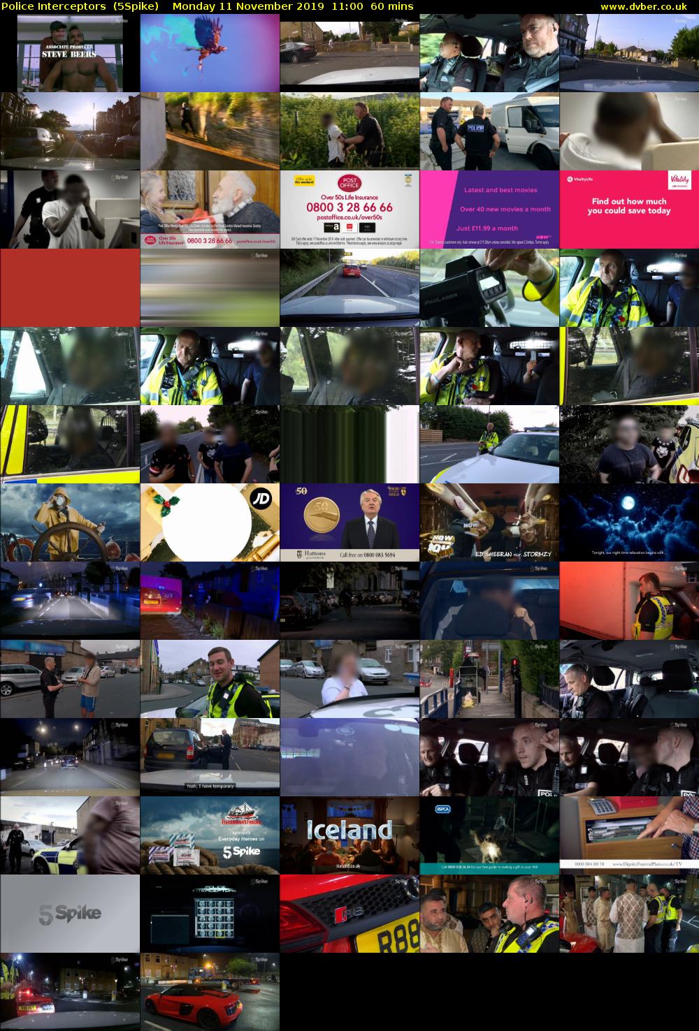 Police Interceptors  (5Spike) Monday 11 November 2019 11:00 - 12:00