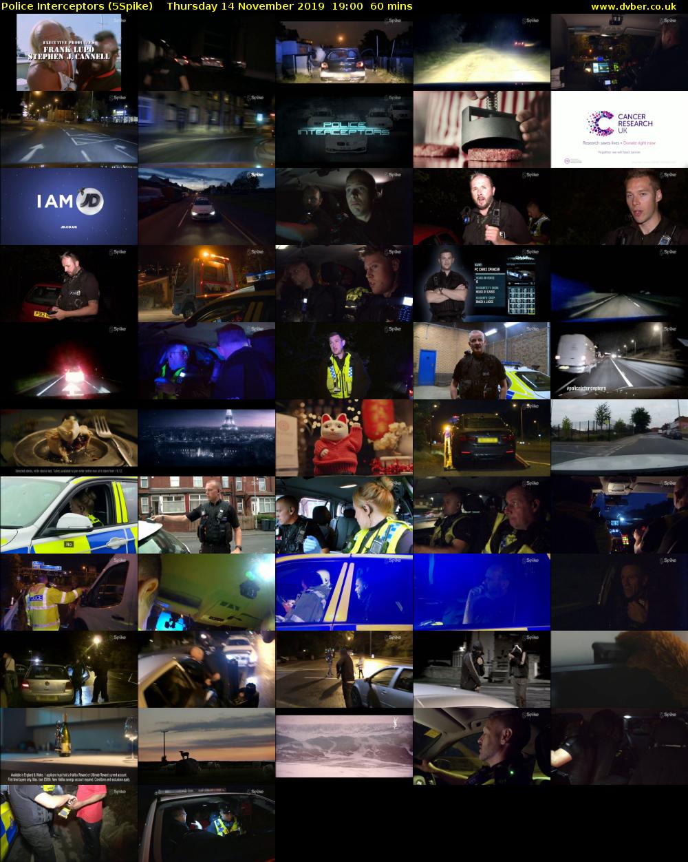 Police Interceptors (5Spike) Thursday 14 November 2019 19:00 - 20:00