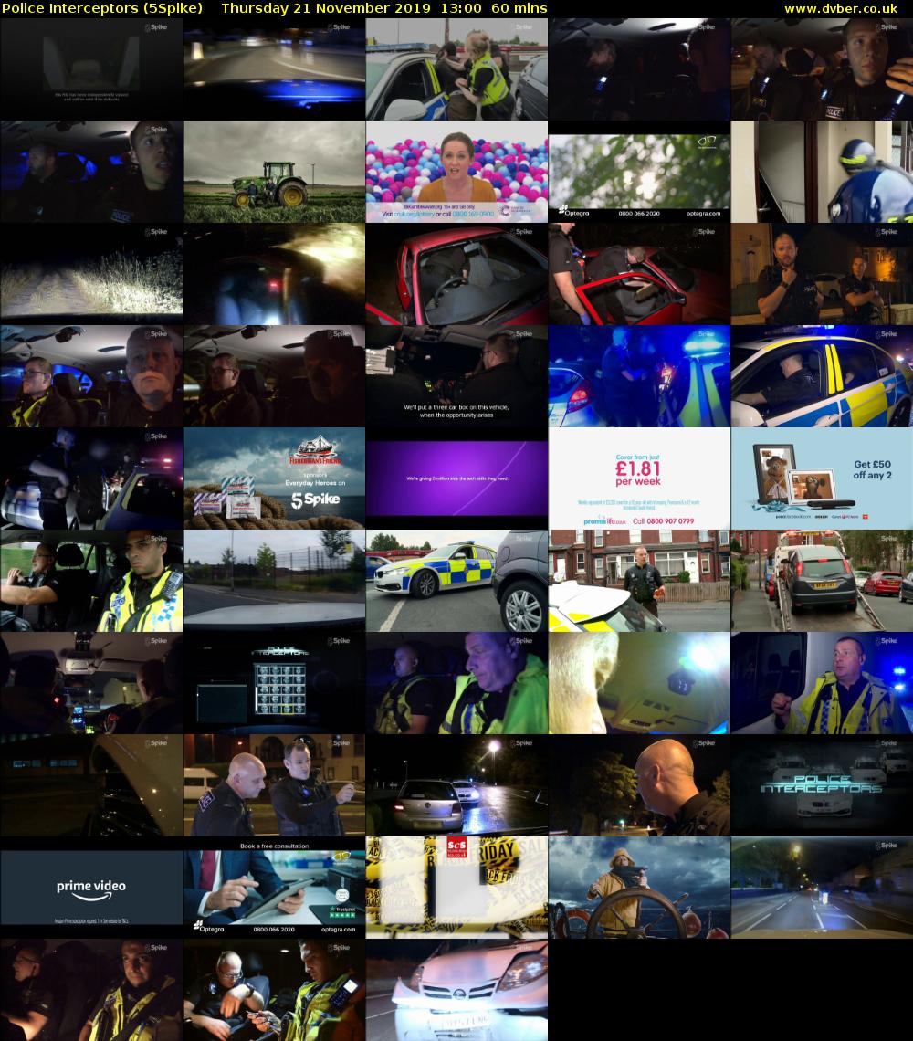 Police Interceptors (5Spike) Thursday 21 November 2019 13:00 - 14:00