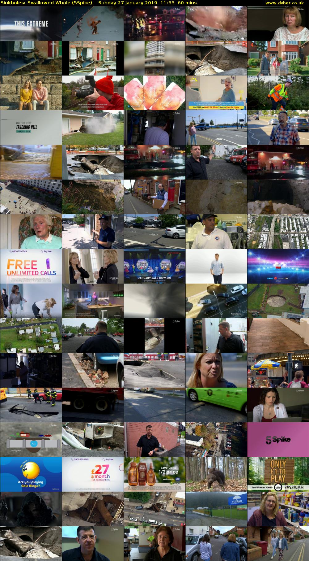 Sinkholes: Swallowed Whole (5Spike) Sunday 27 January 2019 11:55 - 12:55