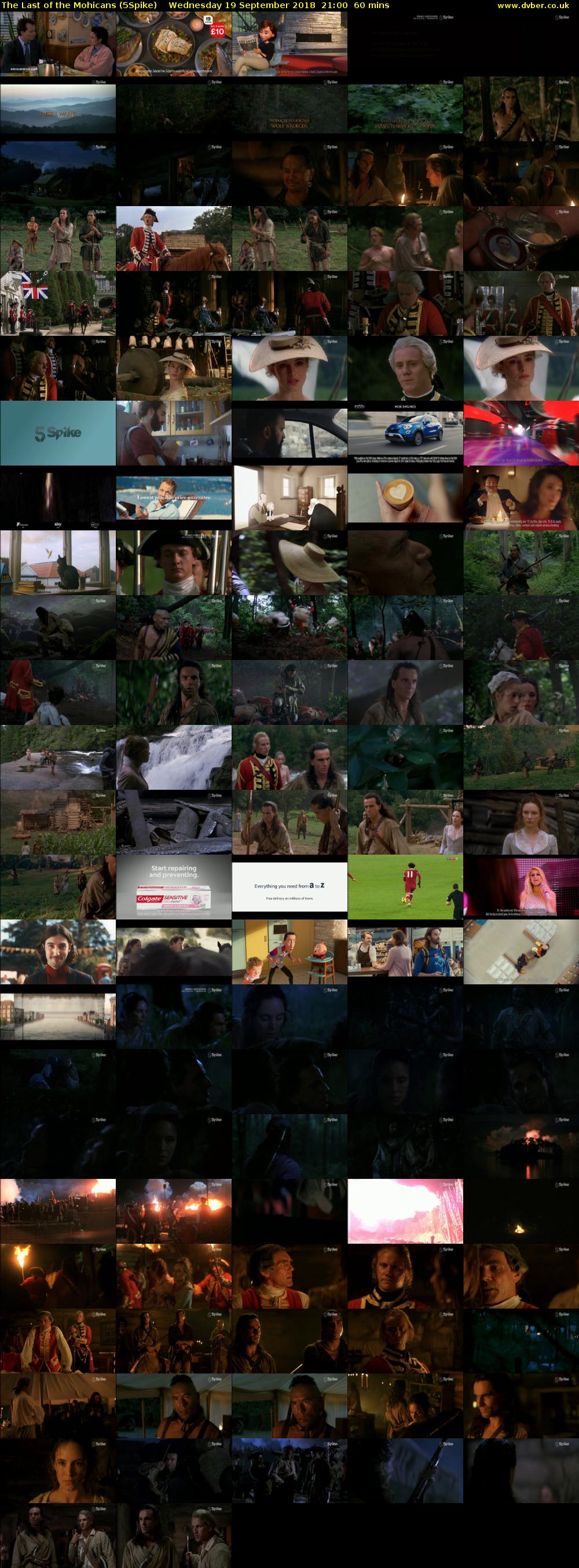 The Last of the Mohicans (5Spike) Wednesday 19 September 2018 21:00 - 22:00