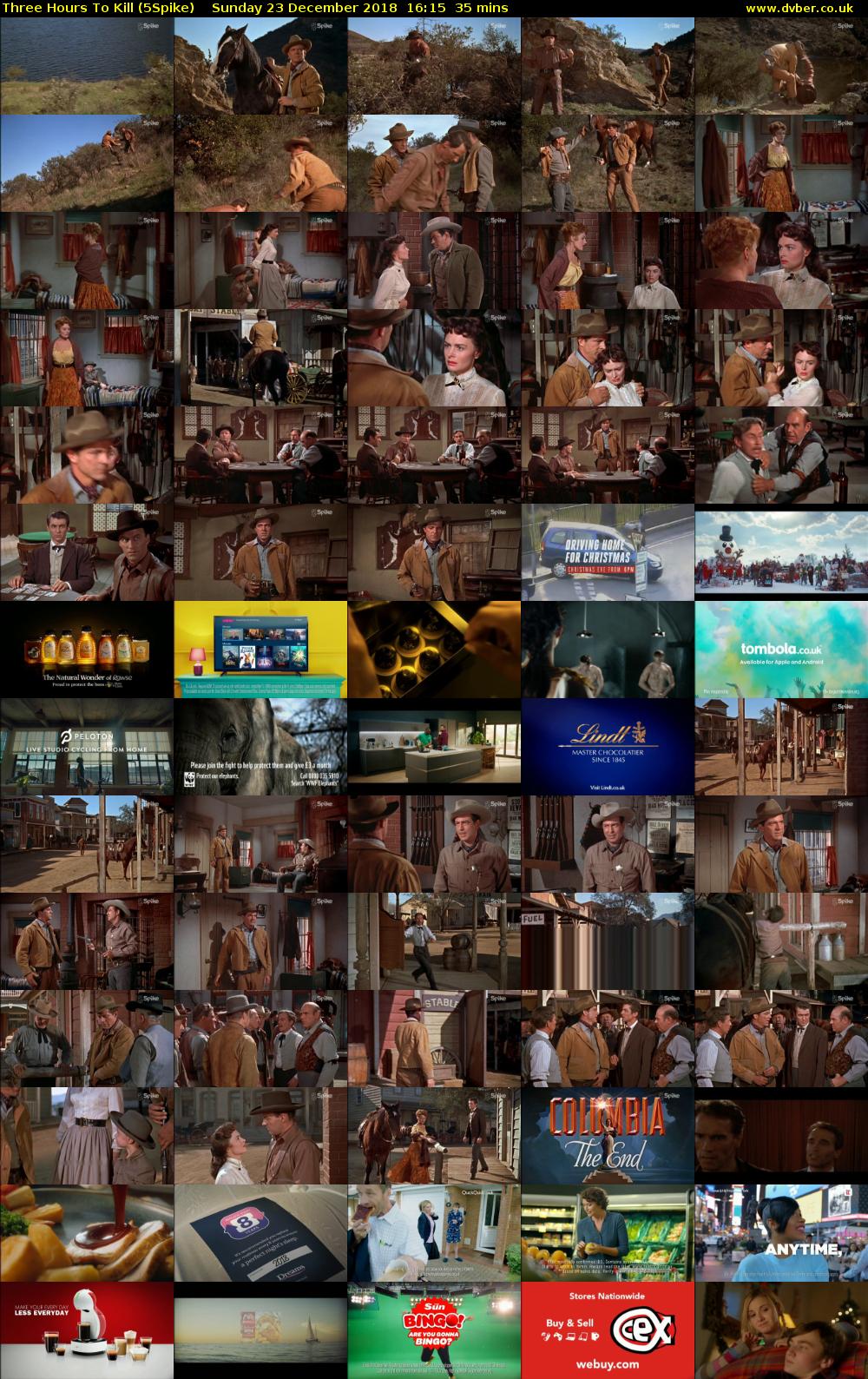 Three Hours To Kill (5Spike) Sunday 23 December 2018 16:15 - 16:50