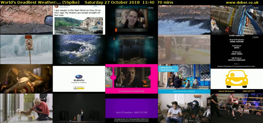 World's Deadliest Weather:... (5Spike) Saturday 27 October 2018 11:40 - 12:50