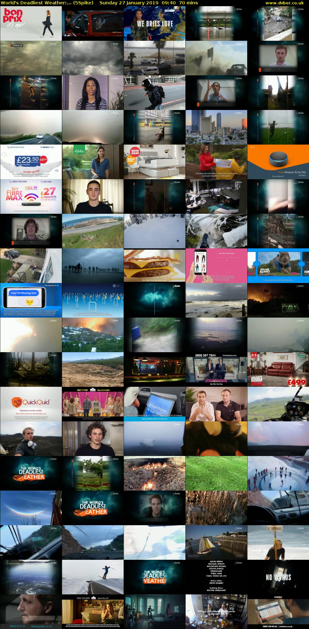 World's Deadliest Weather:... (5Spike) Sunday 27 January 2019 09:40 - 10:50