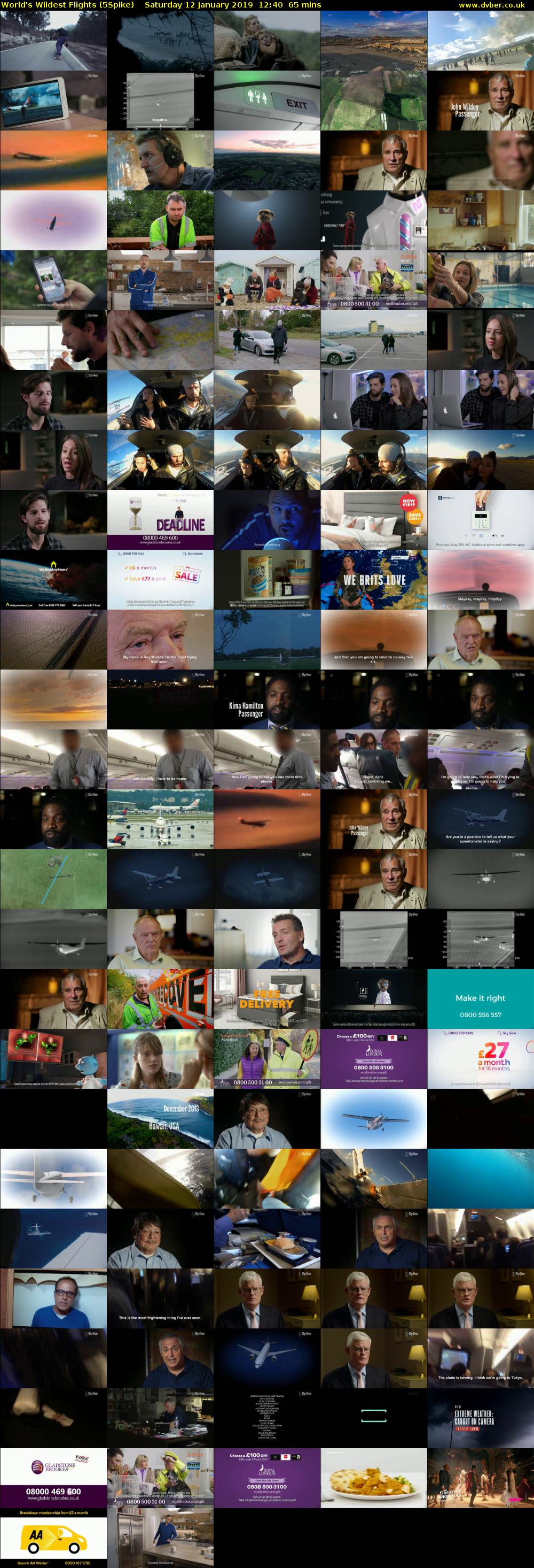 World's Wildest Flights (5Spike) Saturday 12 January 2019 12:40 - 13:45