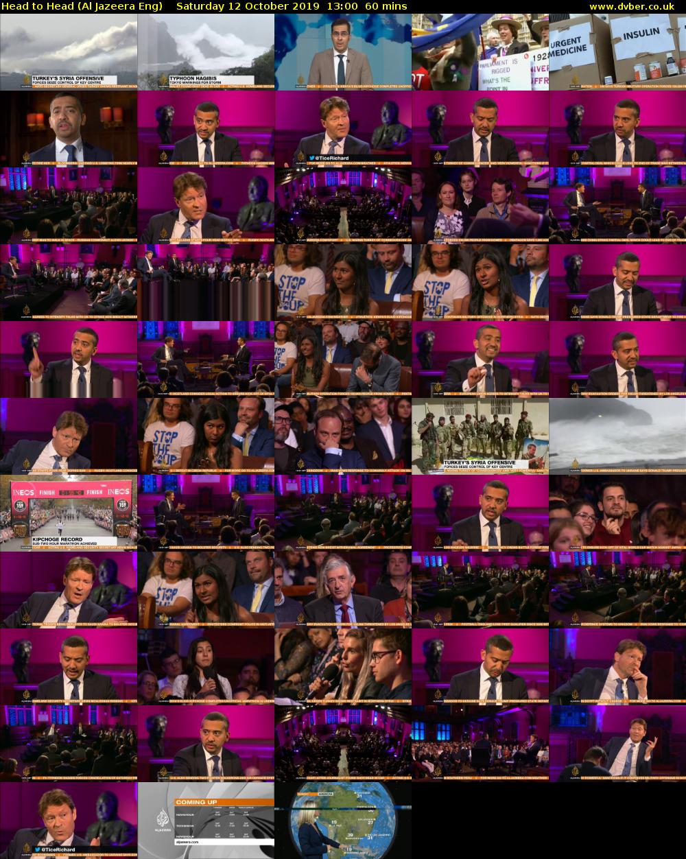 Head to Head (Al Jazeera Eng) Saturday 12 October 2019 13:00 - 14:00