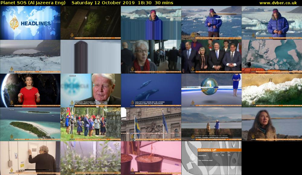 Planet SOS (Al Jazeera Eng) Saturday 12 October 2019 18:30 - 19:00