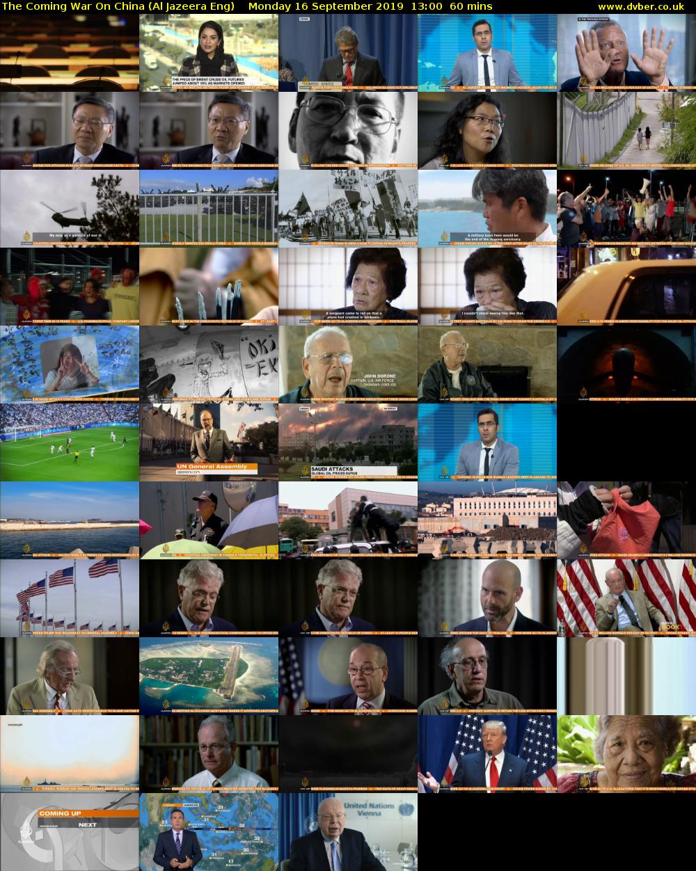 The Coming War On China (Al Jazeera Eng) Monday 16 September 2019 13:00 - 14:00