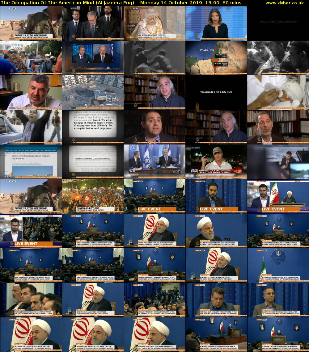The Occupation Of The American Mind (Al Jazeera Eng) Monday 14 October 2019 13:00 - 14:00