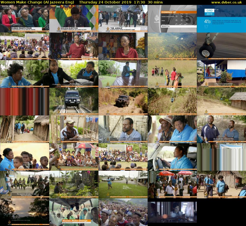 Women Make Change (Al Jazeera Eng) Thursday 24 October 2019 17:30 - 18:00