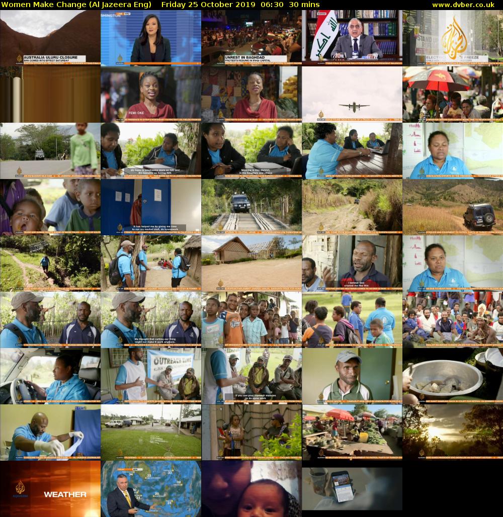 Women Make Change (Al Jazeera Eng) Friday 25 October 2019 06:30 - 07:00