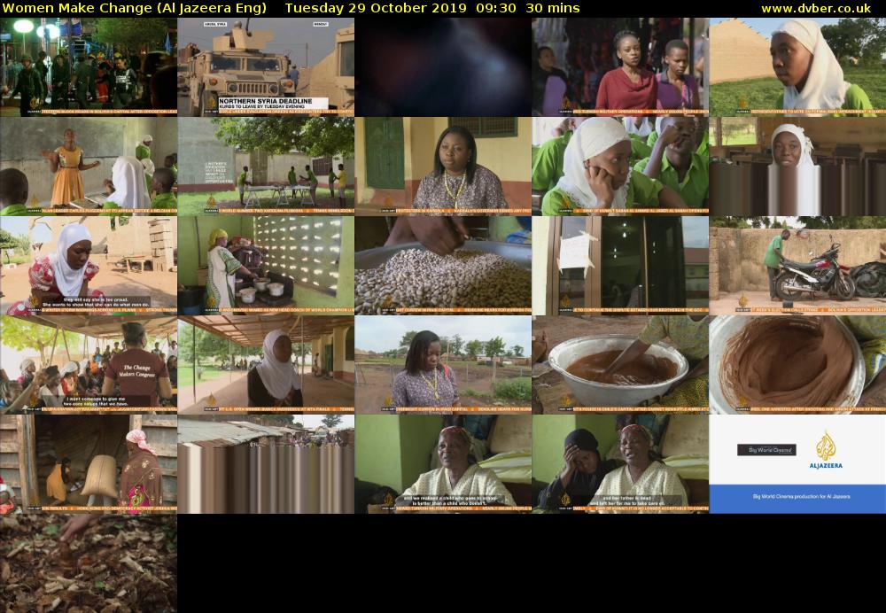 Women Make Change (Al Jazeera Eng) Tuesday 29 October 2019 09:30 - 10:00