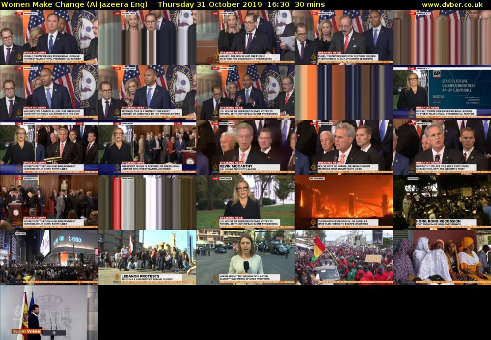 Women Make Change (Al Jazeera Eng) Thursday 31 October 2019 16:30 - 17:00