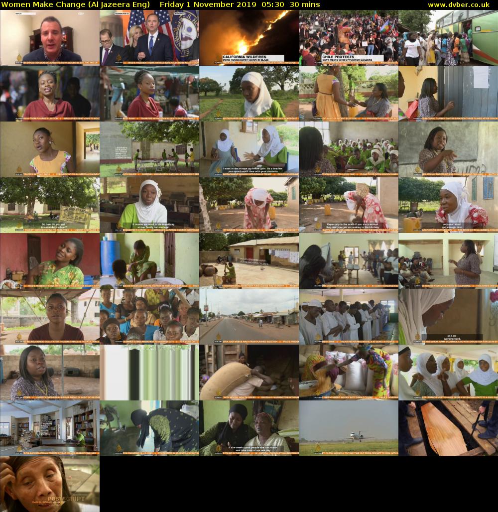 Women Make Change (Al Jazeera Eng) Friday 1 November 2019 05:30 - 06:00