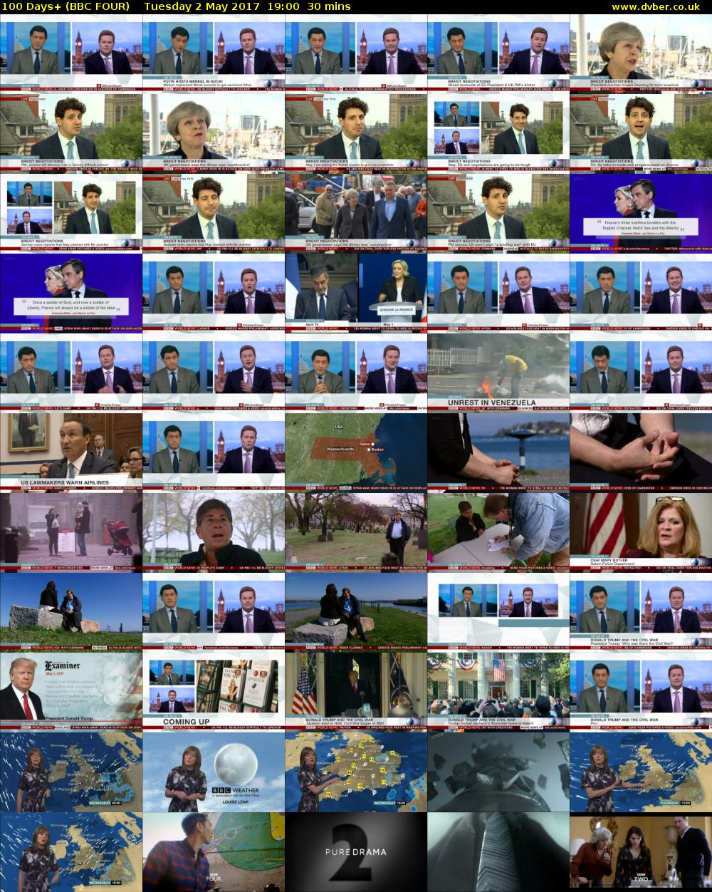 100 Days+ (BBC FOUR) Tuesday 2 May 2017 19:00 - 19:30