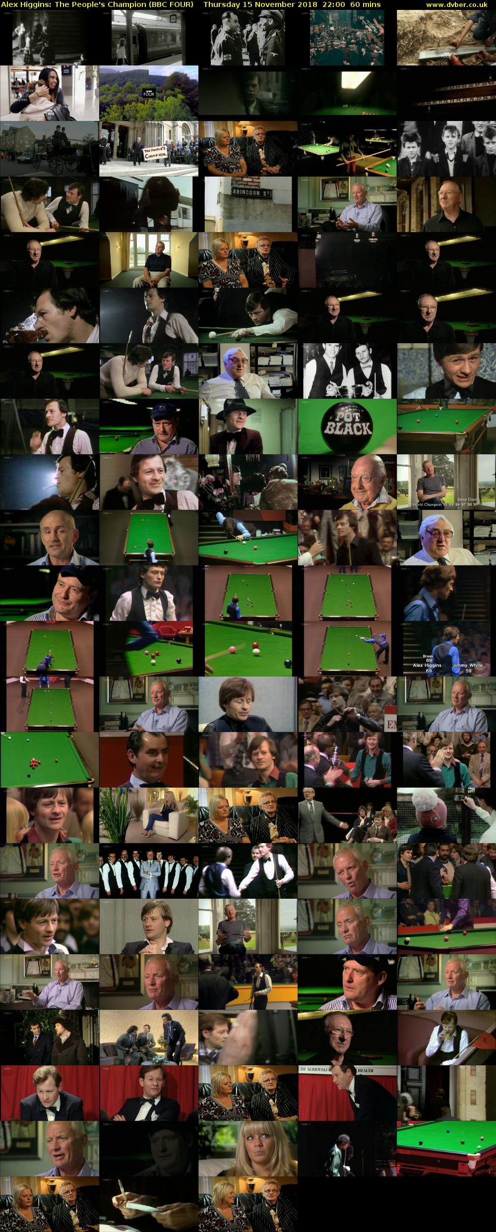 Alex Higgins: The People's Champion (BBC FOUR) Thursday 15 November 2018 22:00 - 23:00