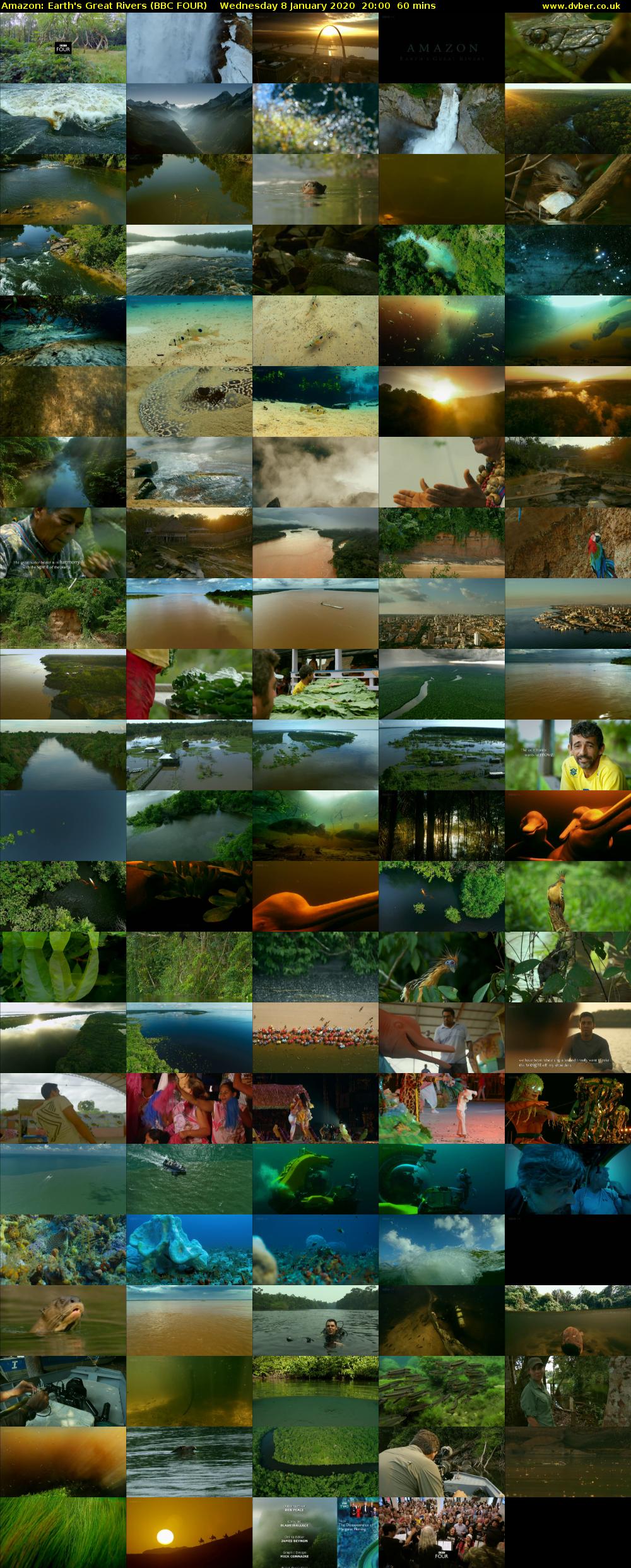 Amazon: Earth's Great Rivers (BBC FOUR) Wednesday 8 January 2020 20:00 - 21:00