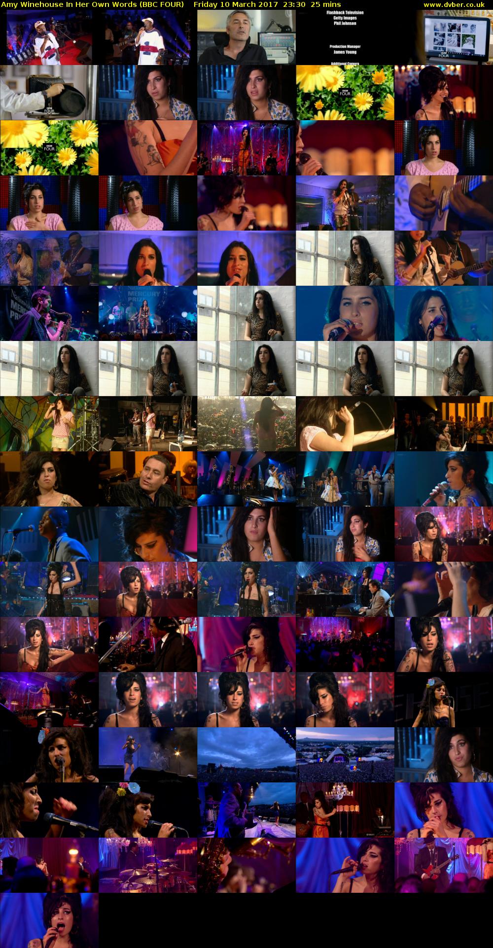 Amy Winehouse In Her Own Words (BBC FOUR) Friday 10 March 2017 23:30 - 23:55