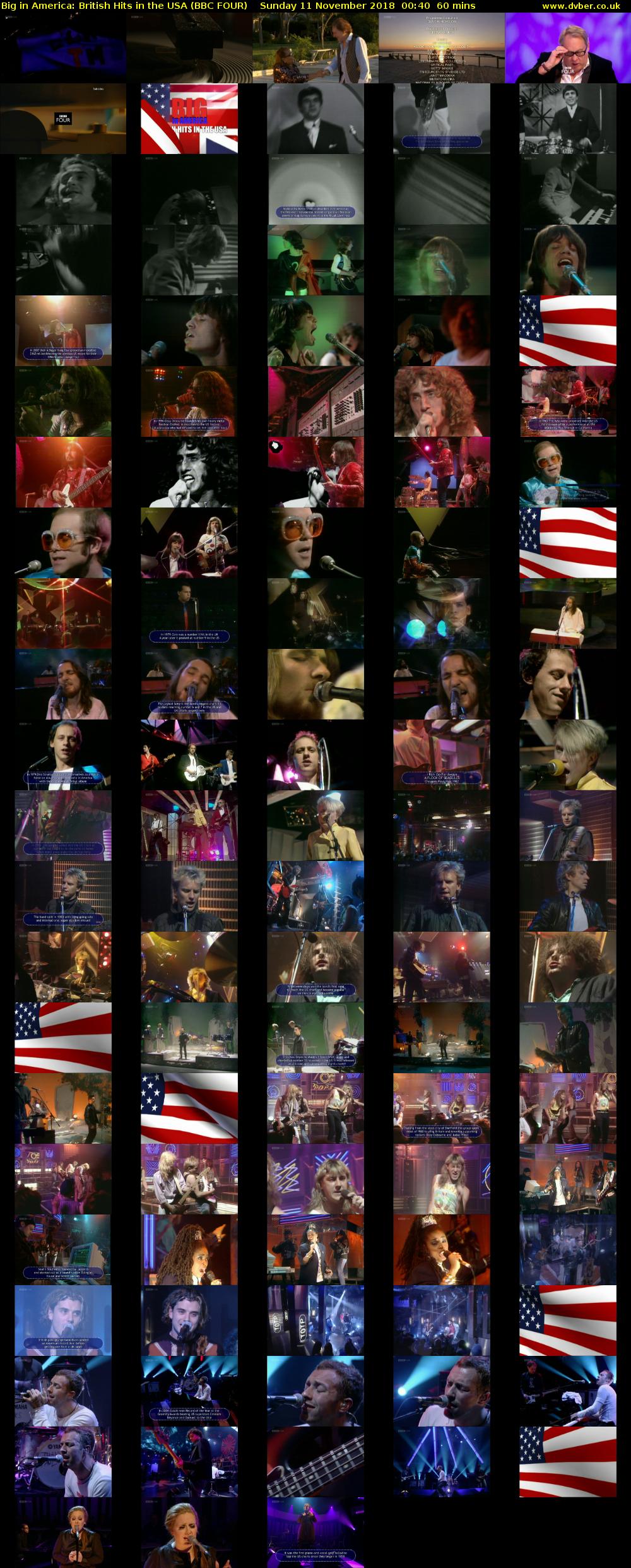Big in America: British Hits in the USA (BBC FOUR) Sunday 11 November 2018 00:40 - 01:40