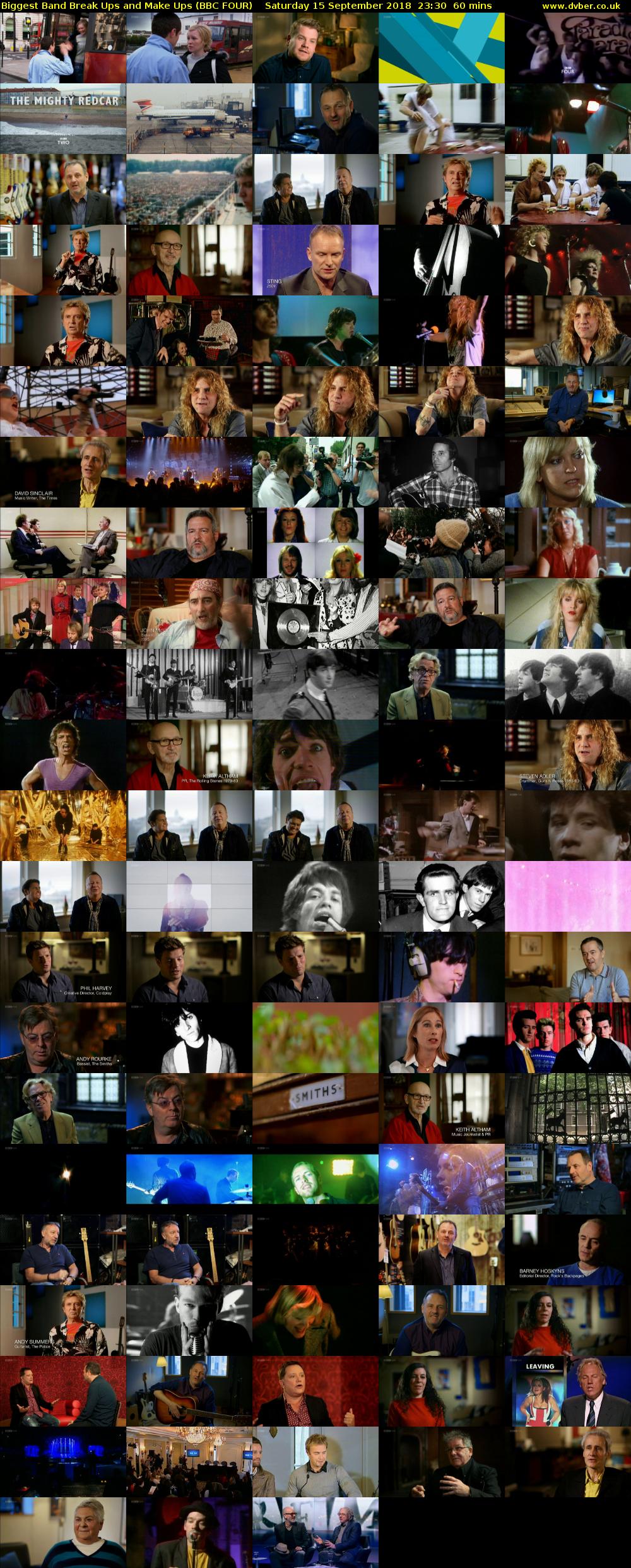 Biggest Band Break Ups and Make Ups (BBC FOUR) Saturday 15 September 2018 23:30 - 00:30