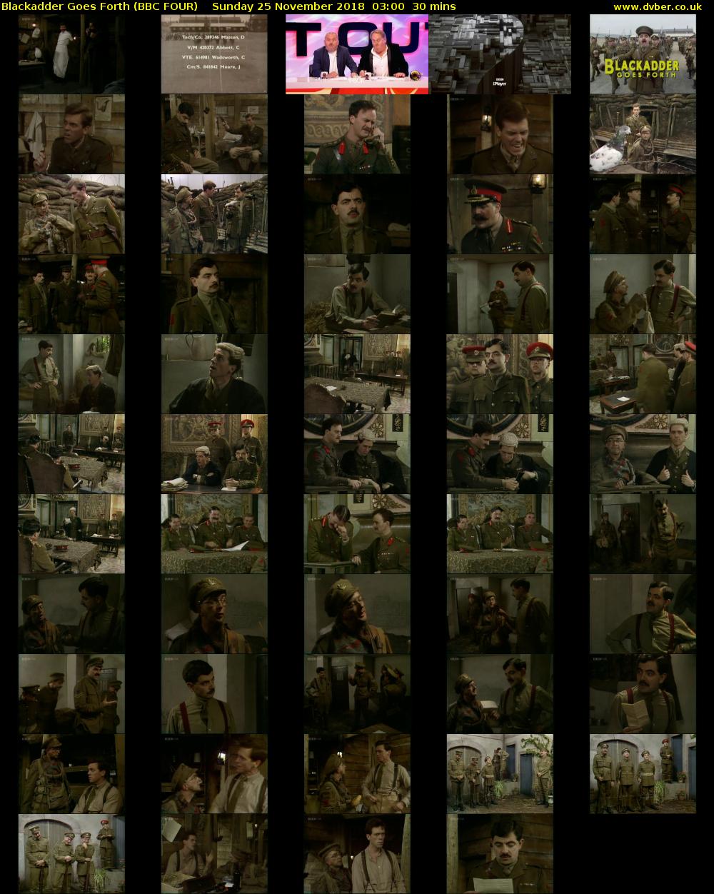 Blackadder Goes Forth (BBC FOUR) Sunday 25 November 2018 03:00 - 03:30