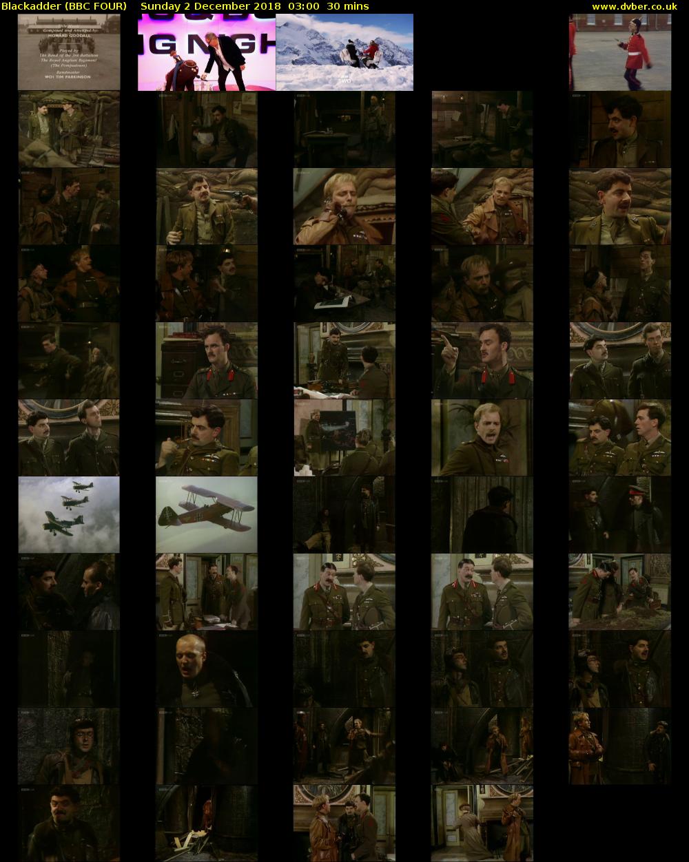 Blackadder (BBC FOUR) Sunday 2 December 2018 03:00 - 03:30