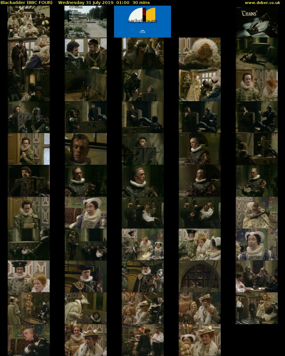 Blackadder (BBC FOUR) Wednesday 31 July 2019 01:00 - 01:30