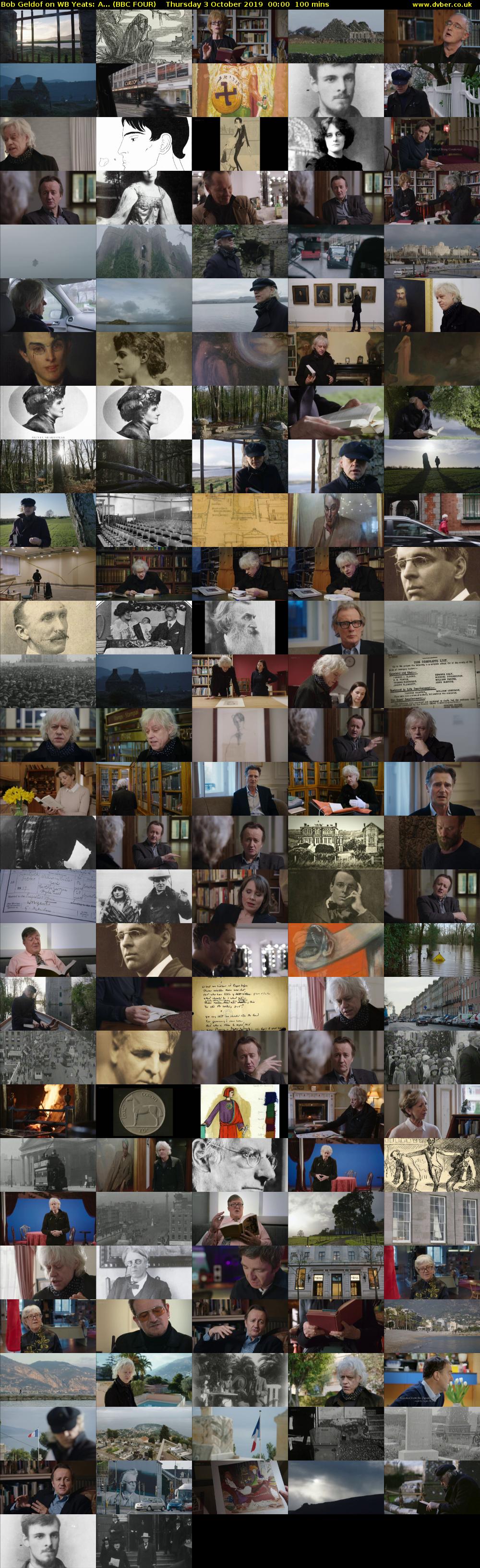 Bob Geldof on WB Yeats: A... (BBC FOUR) Thursday 3 October 2019 00:00 - 01:40