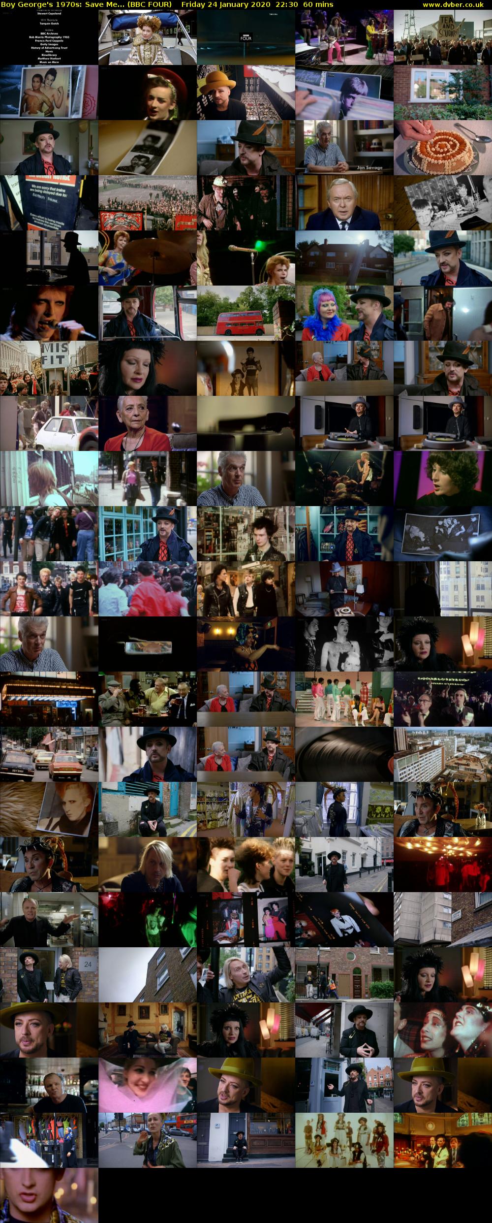 Boy George's 1970s: Save Me... (BBC FOUR) Friday 24 January 2020 22:30 - 23:30