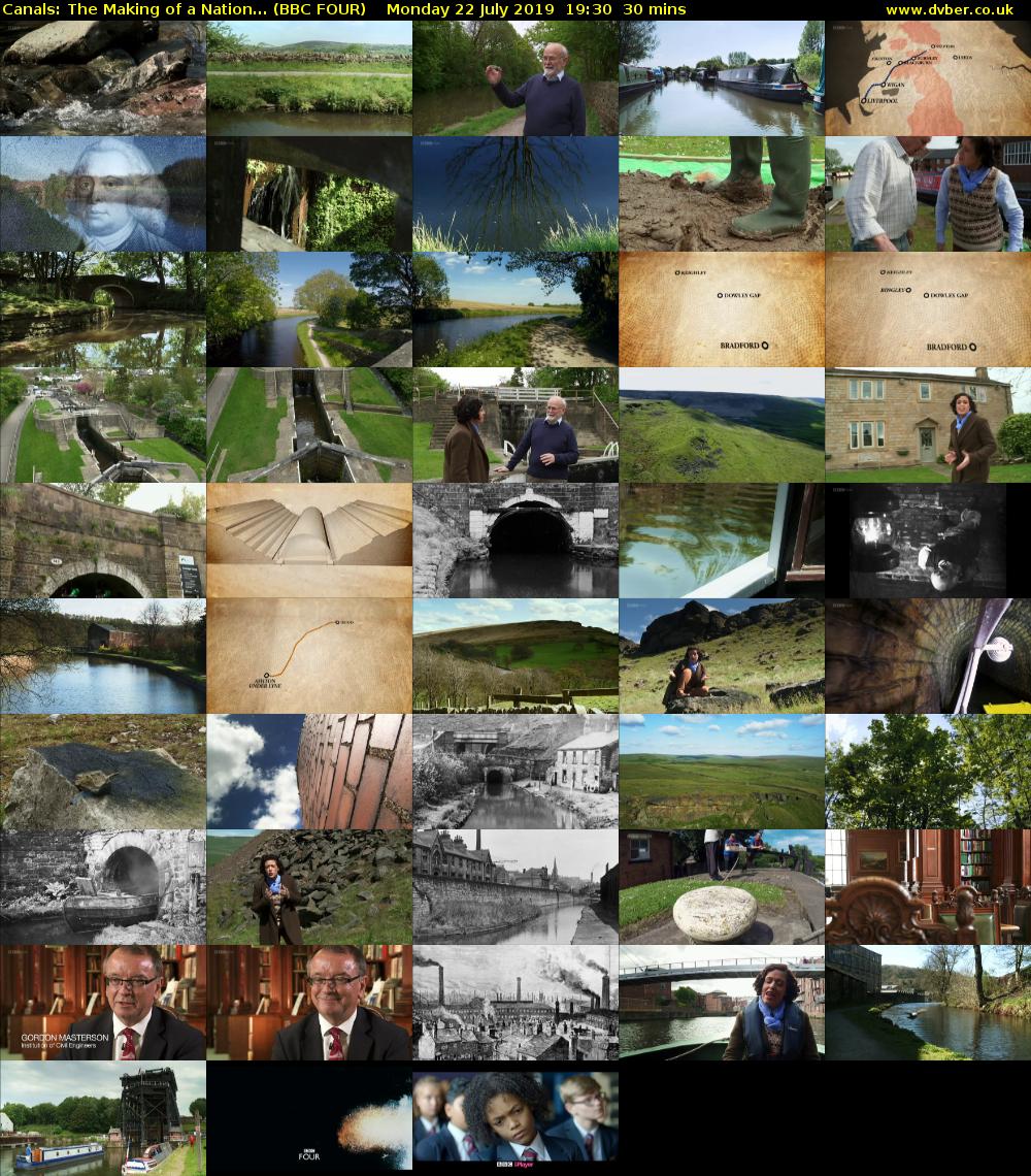 Canals: The Making of a Nation... (BBC FOUR) Monday 22 July 2019 19:30 - 20:00