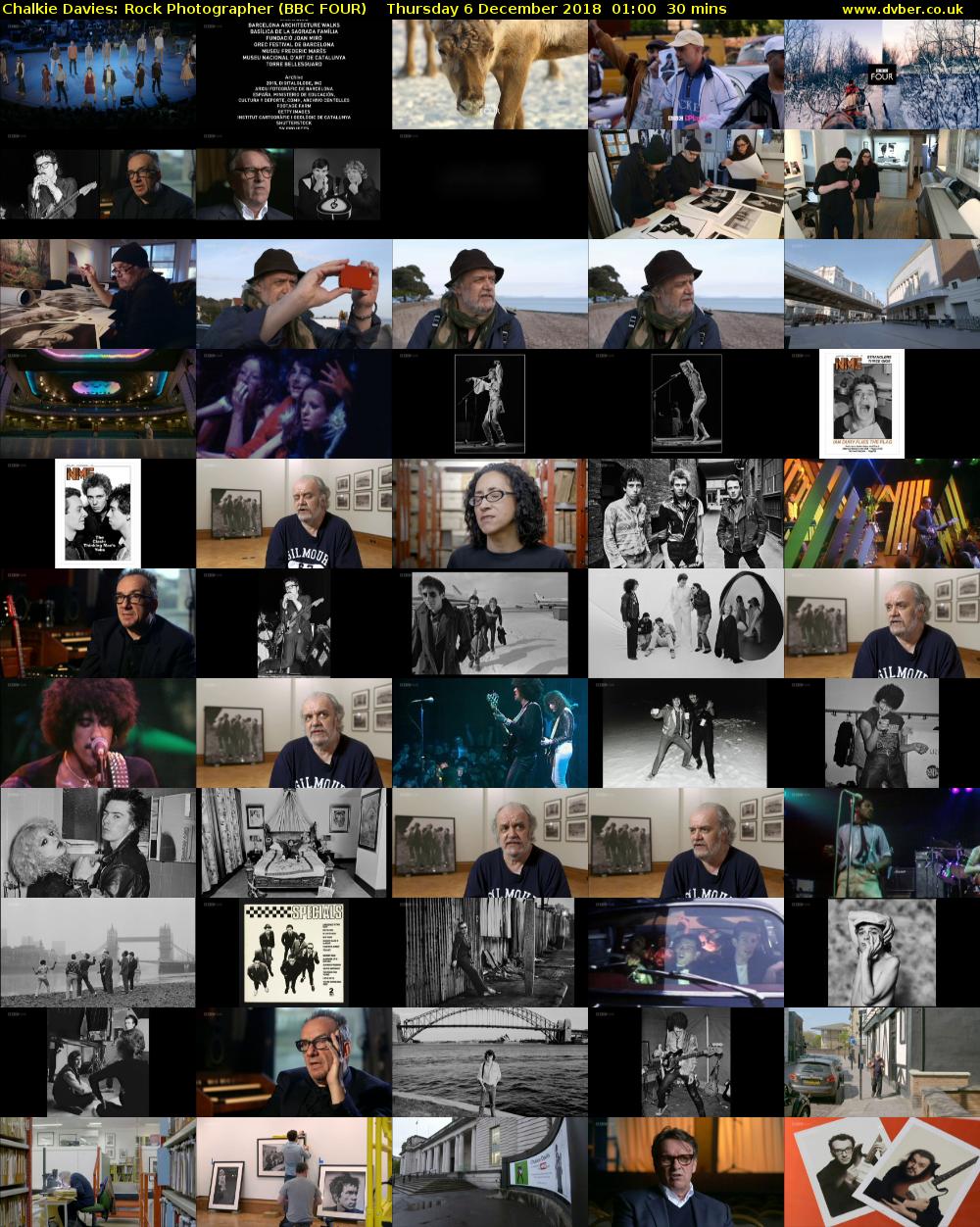 Chalkie Davies: Rock Photographer (BBC FOUR) Thursday 6 December 2018 01:00 - 01:30