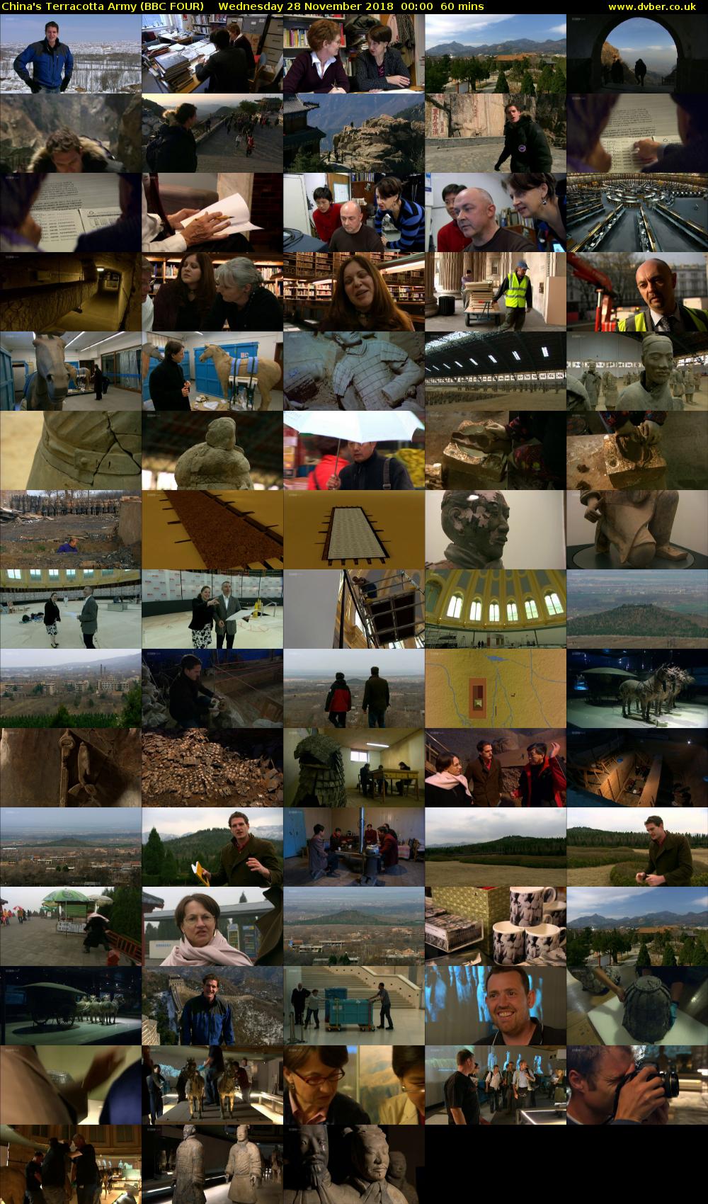 China's Terracotta Army (BBC FOUR) Wednesday 28 November 2018 00:00 - 01:00