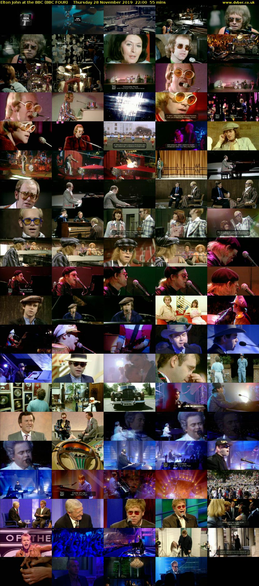 Elton John at the BBC (BBC FOUR) Thursday 28 November 2019 22:00 - 22:55