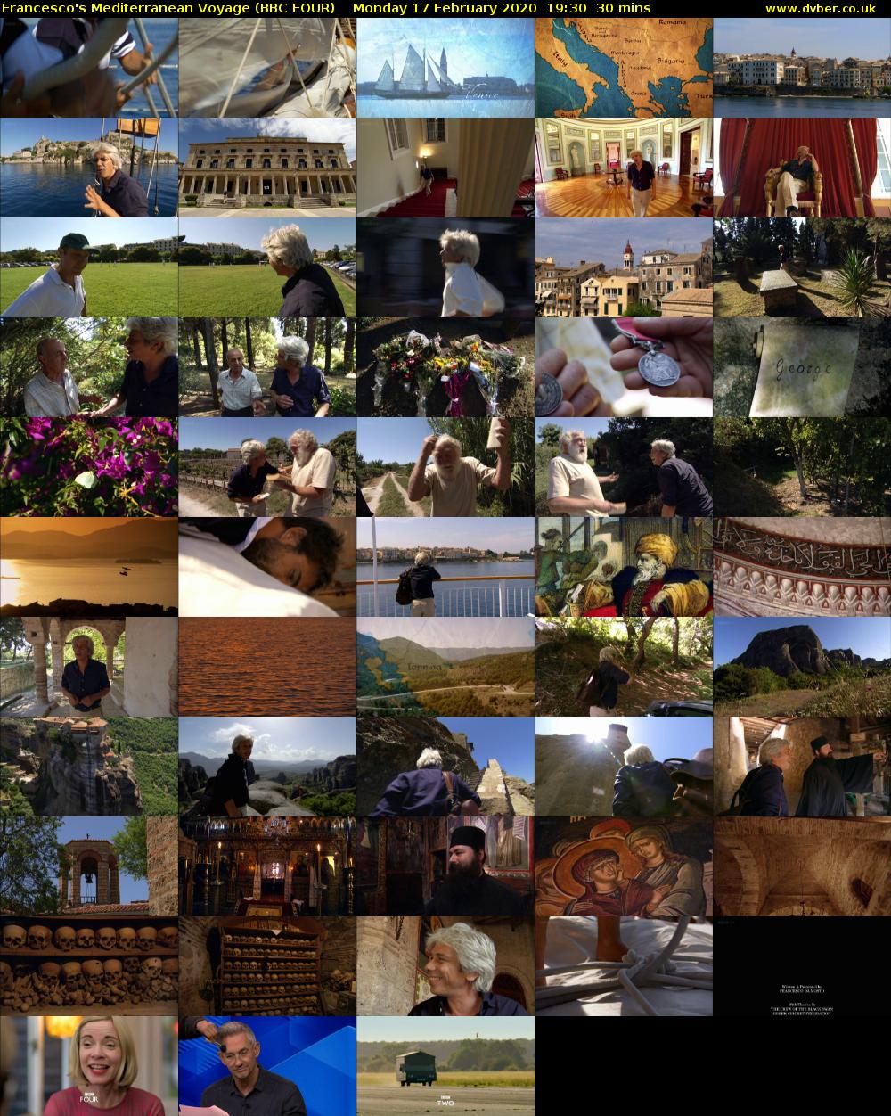 Francesco's Mediterranean Voyage (BBC FOUR) Monday 17 February 2020 19:30 - 20:00