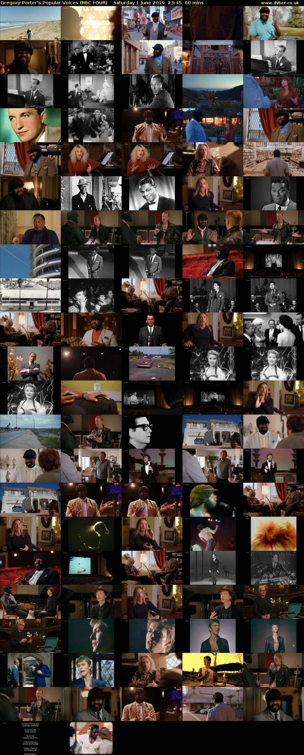Gregory Porter's Popular Voices (BBC FOUR) Saturday 1 June 2019 23:45 - 00:45