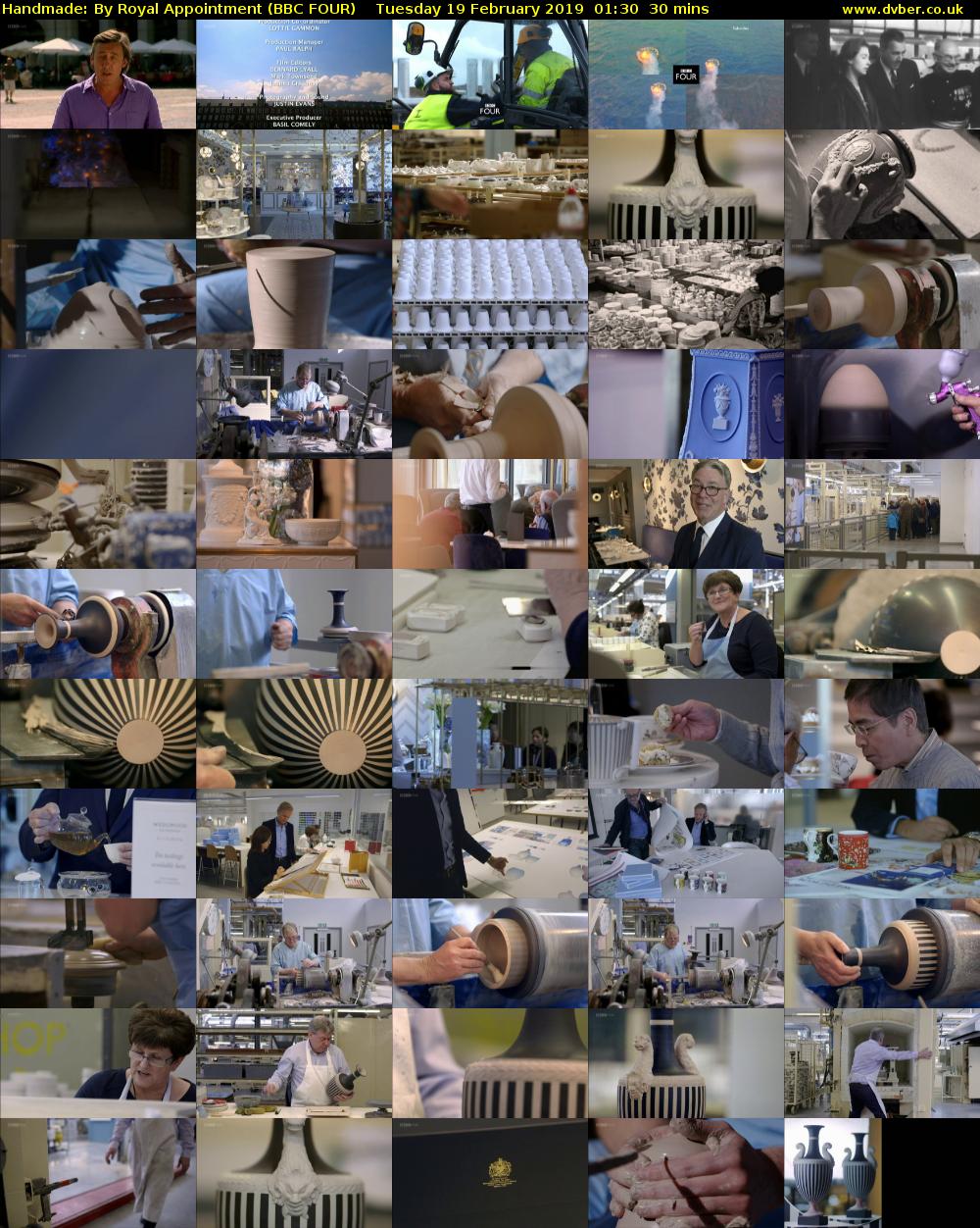 Handmade: By Royal Appointment (BBC FOUR) Tuesday 19 February 2019 01:30 - 02:00