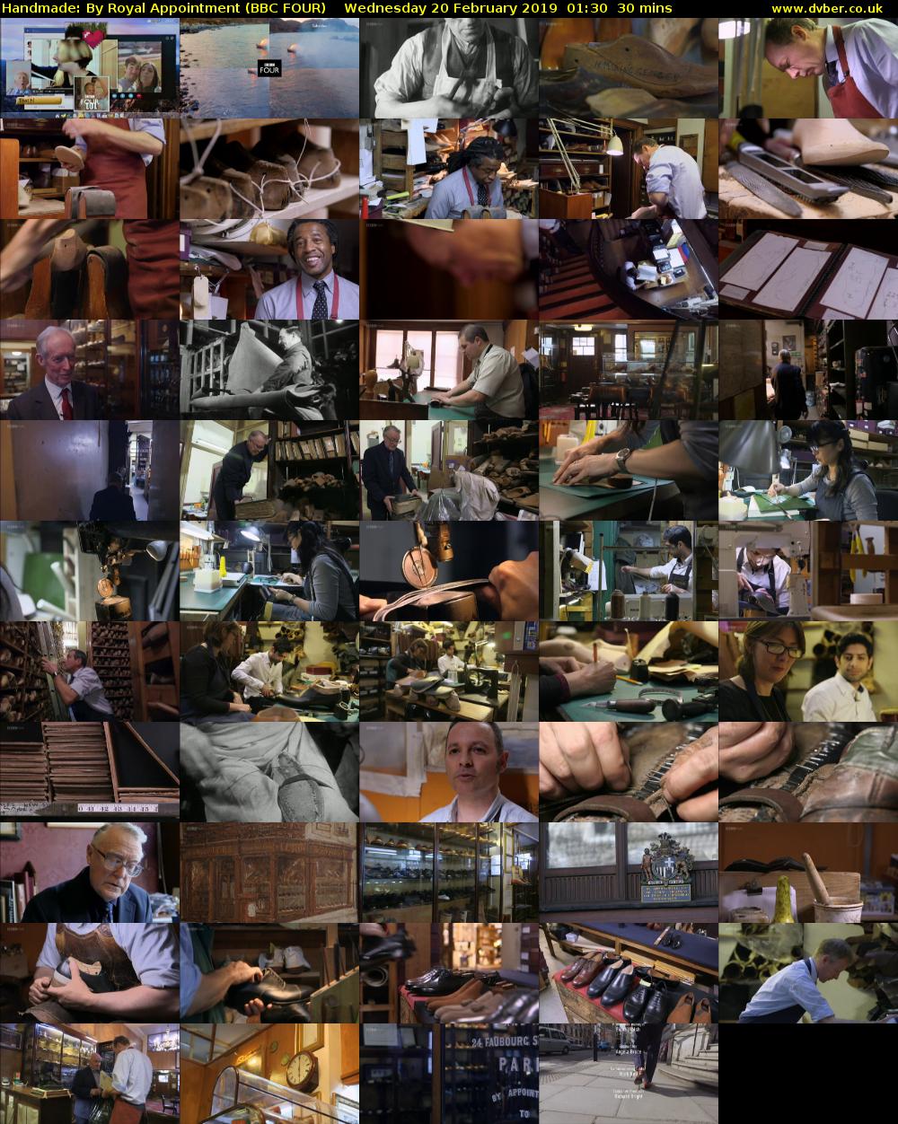 Handmade: By Royal Appointment (BBC FOUR) Wednesday 20 February 2019 01:30 - 02:00