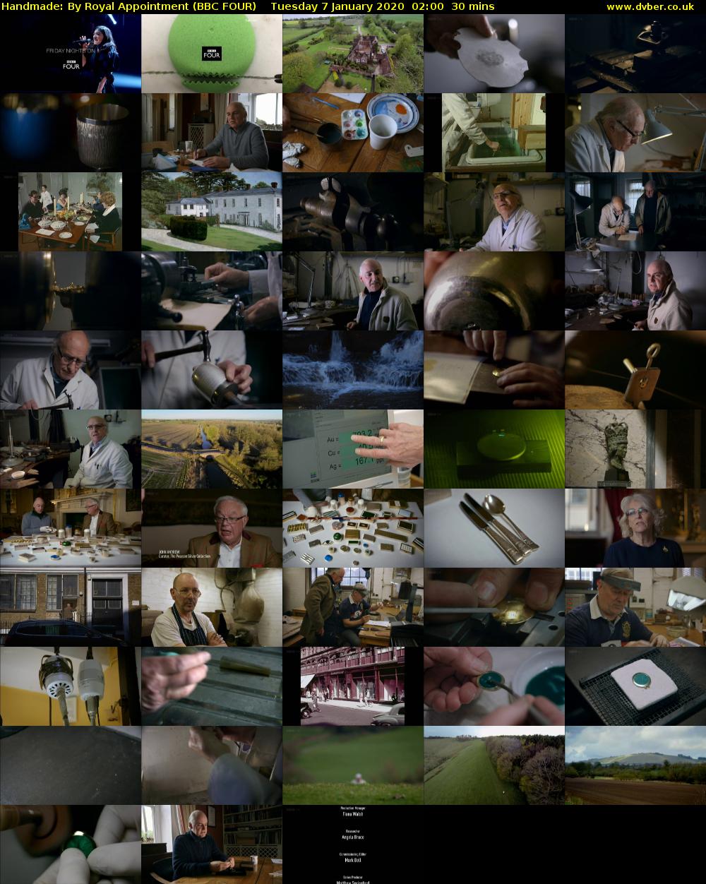 Handmade: By Royal Appointment (BBC FOUR) Tuesday 7 January 2020 02:00 - 02:30