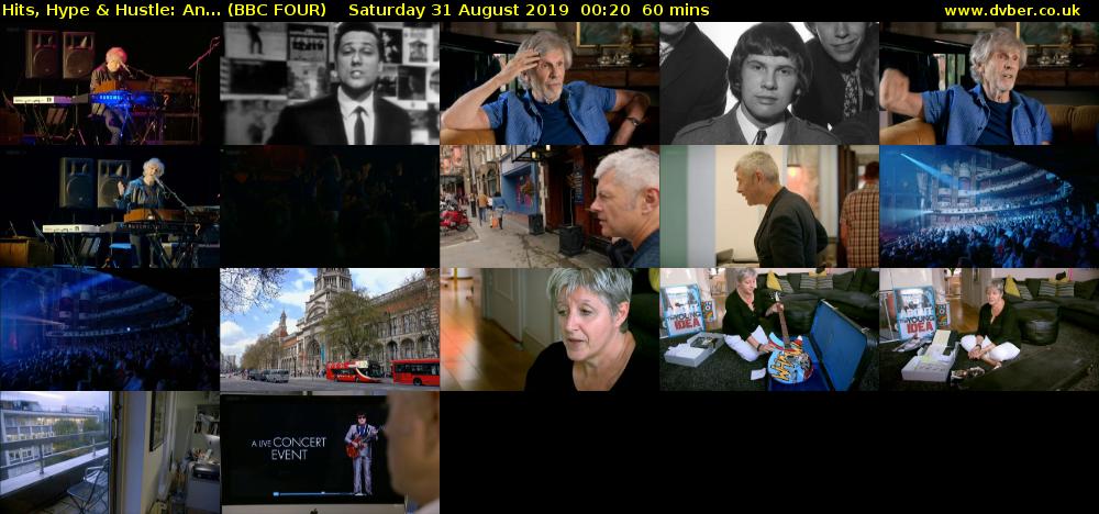 Hits, Hype & Hustle: An... (BBC FOUR) Saturday 31 August 2019 00:20 - 01:20