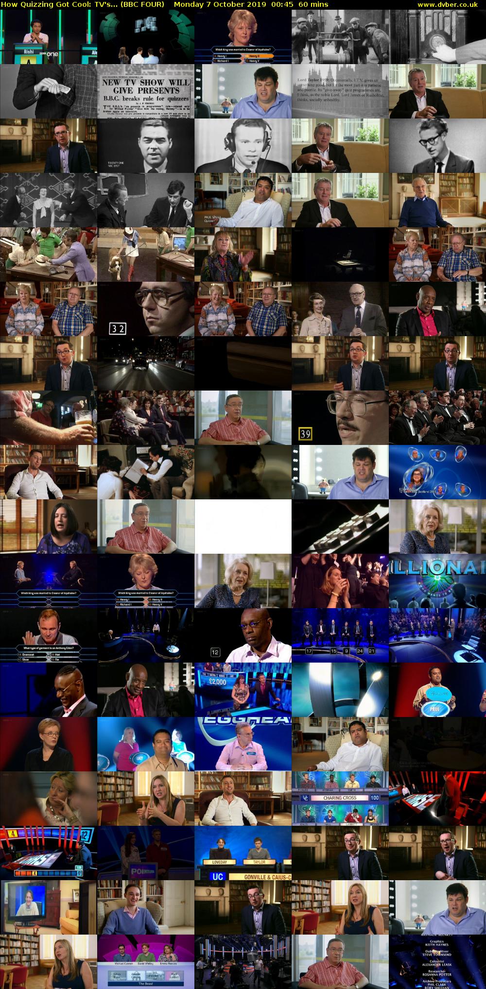 How Quizzing Got Cool: TV's... (BBC FOUR) Monday 7 October 2019 00:45 - 01:45