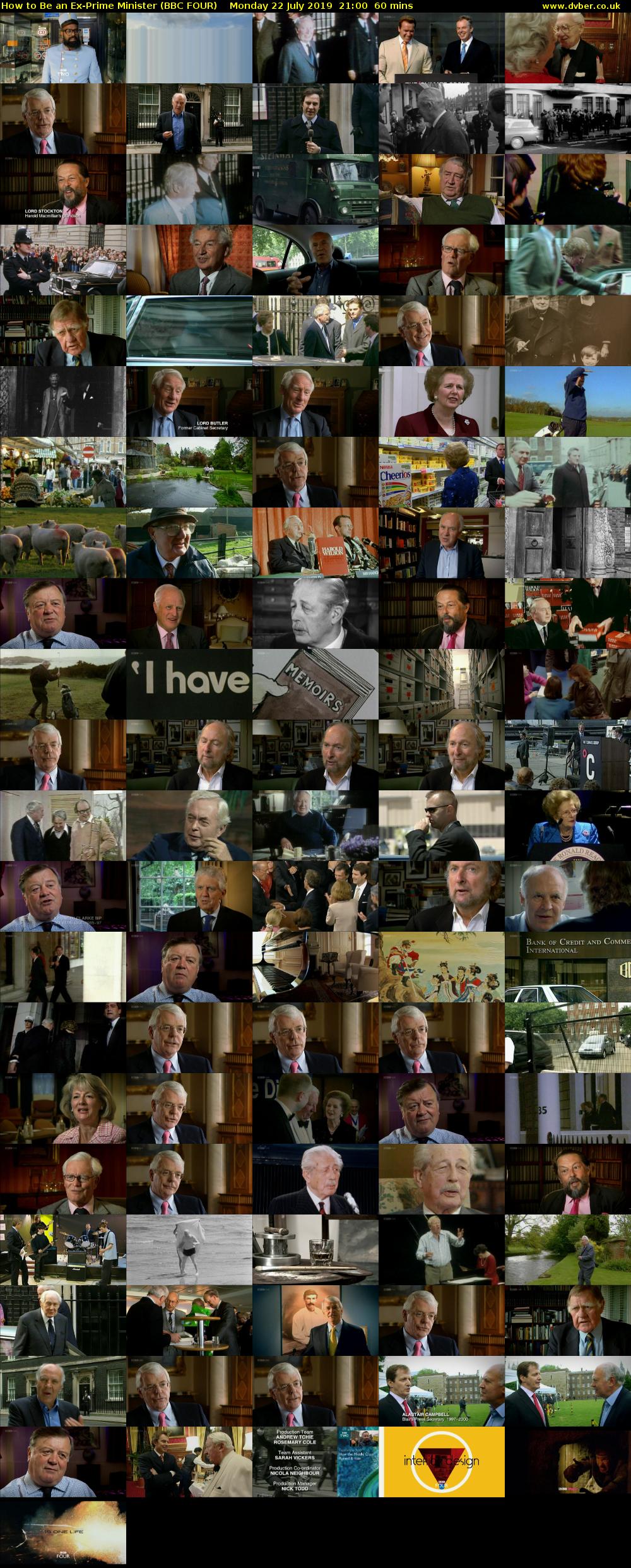 How to Be an Ex-Prime Minister (BBC FOUR) Monday 22 July 2019 21:00 - 22:00