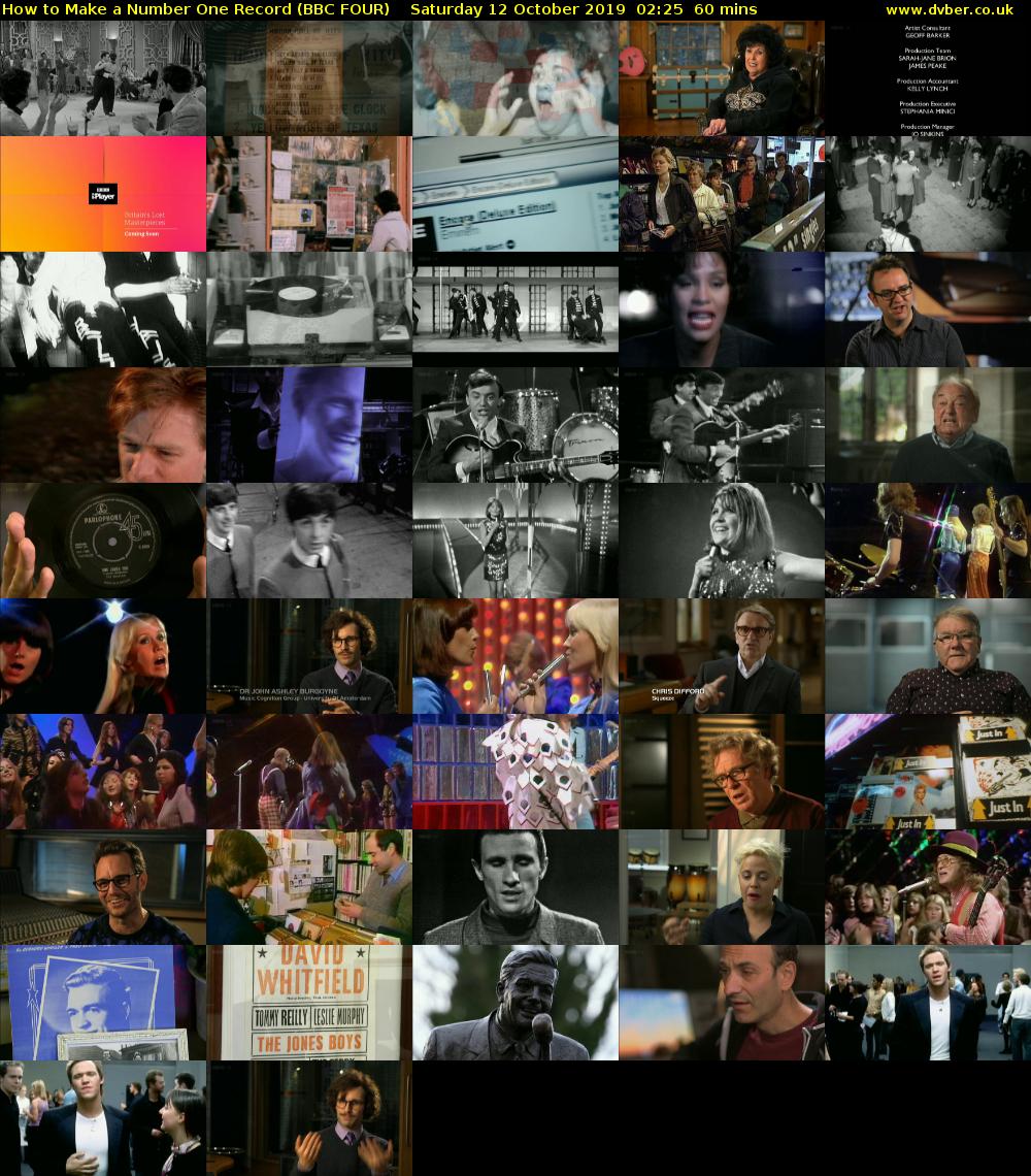 How to Make a Number One Record (BBC FOUR) Saturday 12 October 2019 02:25 - 03:25